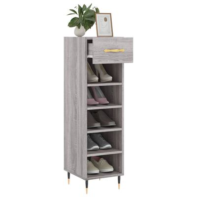 vidaXL Shoe Cabinet Grey Sonoma 30x35x105 cm Engineered Wood