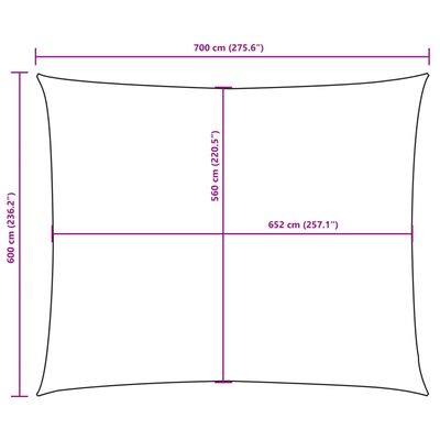 vidaXL Sunshade Sail Oxford Fabric Rectangular 6x7 m Brown