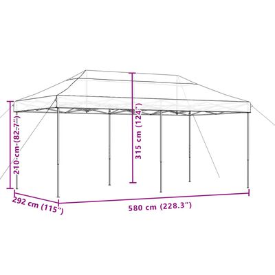 vidaXL Foldable Party Tent Pop-Up Orange 580x292x315 cm