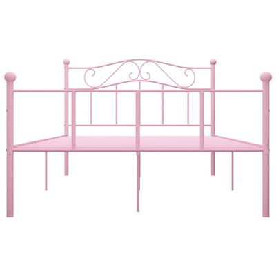 vidaXL Bed Frame without Mattress Pink Metal 120x200 cm