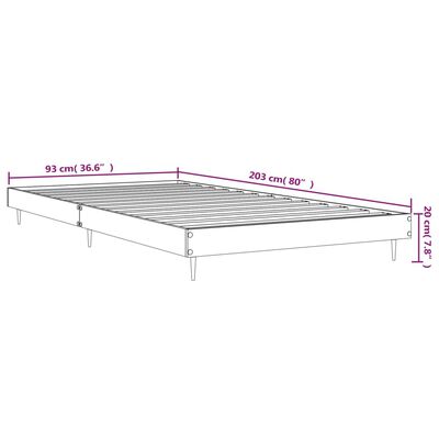 vidaXL Bed Frame without Mattress High Gloss White 90x200 cm