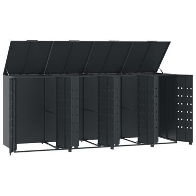 vidaXL Wheelie Bin Storage for 4 Bins Anthracite 276x79x117 cm Steel