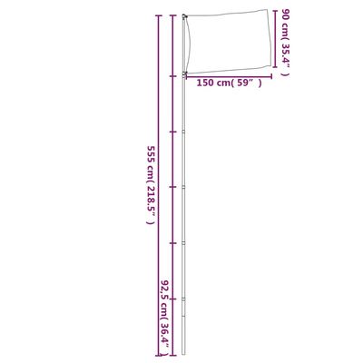 vidaXL UK Flag and Pole 5.55 m Aluminium