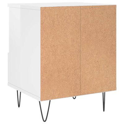 vidaXL Bedside Cabinet High Gloss White 40x35x50 cm Engineered Wood