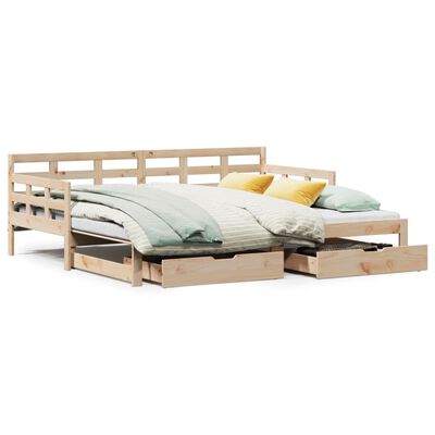 vidaXL Daybed with Trundle and Drawers without Mattress 80x200 cm