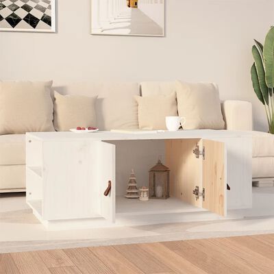 vidaXL Coffee Table White 100x50x41 cm Solid Wood Pine