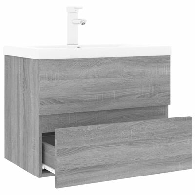 vidaXL Sink Cabinet with Built-in Basin Grey Sonoma Engineered Wood