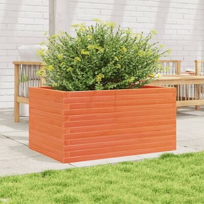 vidaXL Garden Planter Wax Brown 90x60x46 cm Solid Wood Pine