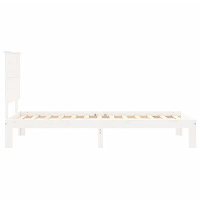 vidaXL Bed Frame without Mattress White Small Single Solid Wood Pine