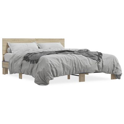 vidaXL Bed Frame without Mattress Sonoma Oak 160x200 cm