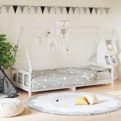 vidaXL Kids Bed Frame White 90x200 cm Solid Wood Pine