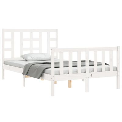 vidaXL Bed Frame without Mattress White Small Double Solid Wood Pine