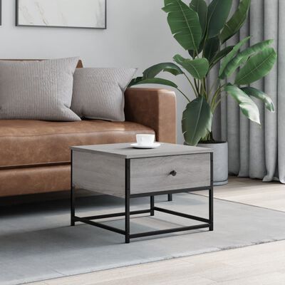 vidaXL Coffee Table Grey Sonoma 51x51x40 cm Engineered Wood