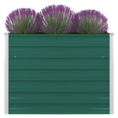 vidaXL Raised Garden Bed 100x100x77 cm Galvanised Steel Green