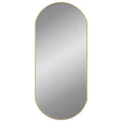 vidaXL Wall Mirror Gold 90x40 cm Oval