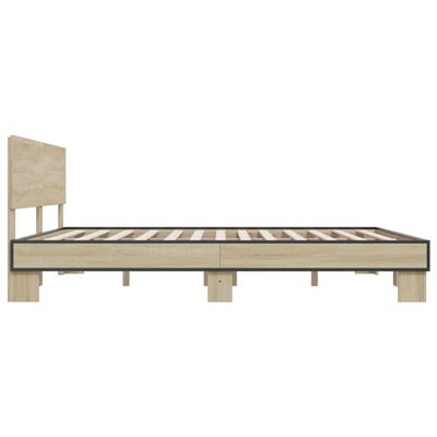 vidaXL Bed Frame without Mattress Sonoma Oak 200x200 cm