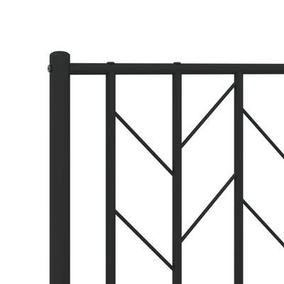 vidaXL Metal Bed Frame without Mattress with Footboard Black 100x200 cm