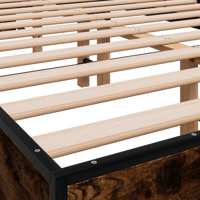 vidaXL Bed Frame without Mattress Smoked Oak 140x190 cm