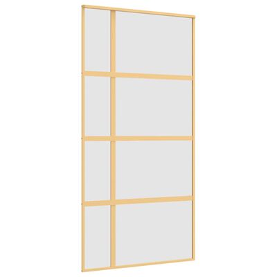 vidaXL Sliding Door Gold 102.5x205 cm Frosted ESG Glass and Aluminium