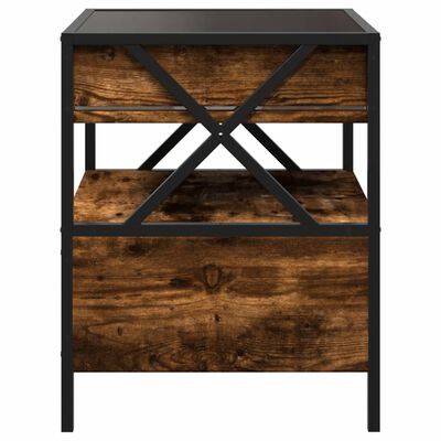 vidaXL Coffee Table with Infinity LED Smoked Oak 40x40x51 cm