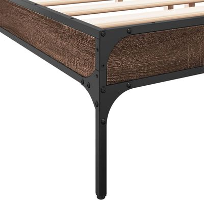 vidaXL Bed Frame without Mattress Brown Oak 200x200 cm