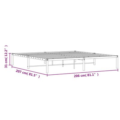 vidaXL Metal Bed Frame without Mattress White 200x200 cm