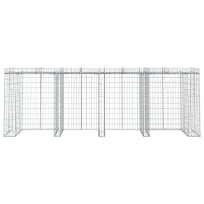 vidaXL Gabion Wall for Garbage Bin 350x91x120 cm Galvanised Iron