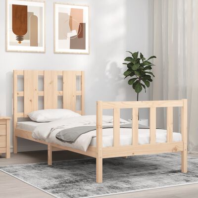 vidaXL Bed Frame without Mattress Small Single Solid Wood Pine