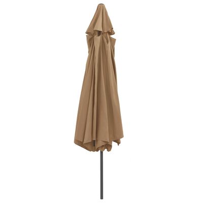 vidaXL Garden Parasol with Metal Pole 390 cm Taupe