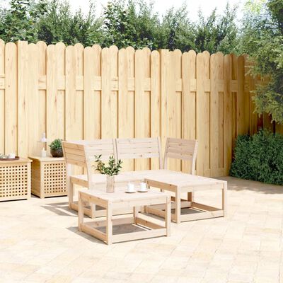 vidaXL 3 Piece Garden Sofa Set Solid Wood Pine