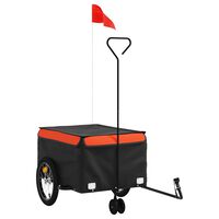 vidaXL Bike Trailer Black and Orange 45 kg Iron