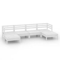 vidaXL 6 Piece Garden Lounge Set White Solid Wood Pine