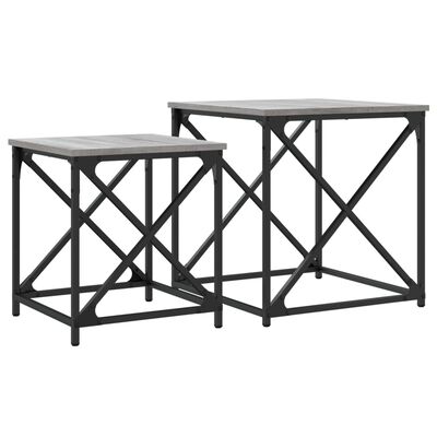 vidaXL Nesting Coffee Tables 2 pcs Grey Sonoma Engineered Wood