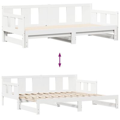 vidaXL Daybed with Trundle and Drawers without Mattress White 80x200 cm