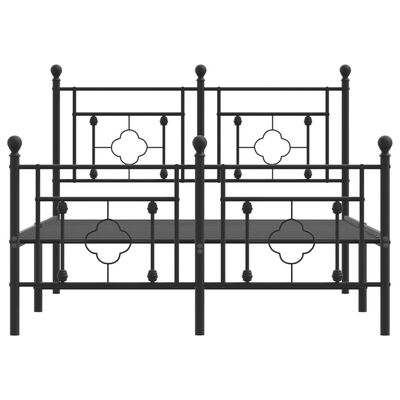 vidaXL Metal Bed Frame without Mattress with Footboard Black 120x200 cm