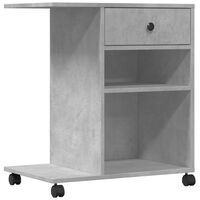 vidaXL Printer Stand with Wheels Concrete Grey 60x40x68.5 cm