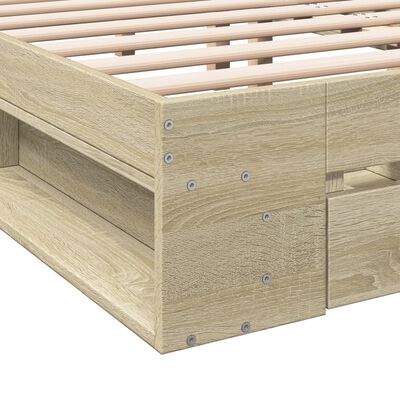 vidaXL Bed Frame with Drawers without Mattress Sonoma Oak 140x200 cm