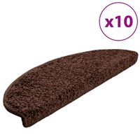 vidaXL Stair Mats 10 pcs 65x21x4 cm Brown