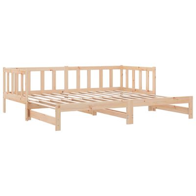 vidaXL Day Bed with Trundle without Mattress 90x200 cm Solid Wood