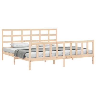 vidaXL Bed Frame without Mattress King Size Solid Wood Pine