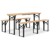 vidaXL 3 Piece Folding Beer Table Set Solid Wood Fir