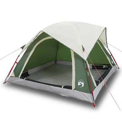 vidaXL Camping Tent Cabin 4-Person Green Waterproof