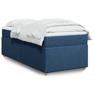 vidaXL Box Spring Bed with Mattress Blue 90x200 cm Fabric