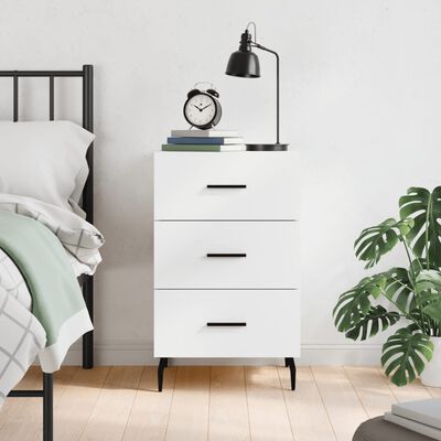 vidaXL Bedside Cabinet White 40x40x66 cm Engineered Wood