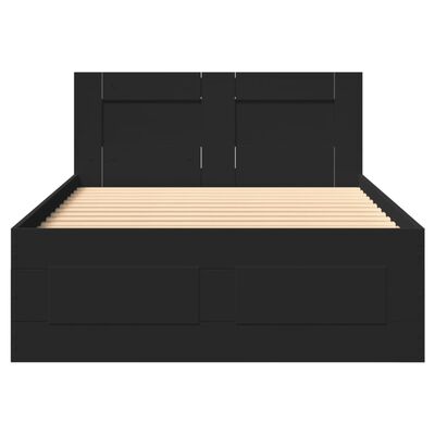 vidaXL Bed Frame with Headboard without Mattress Black 75x190 cm Small Single