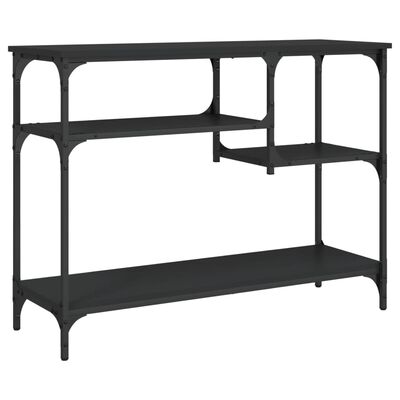 vidaXL Console Table with Shelves Black 100x35x75 cm