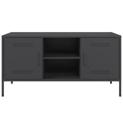 vidaXL TV Cabinet Black 100.5x39x50.5 cm Steel