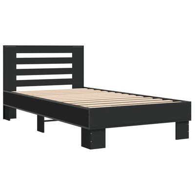 vidaXL Bed Frame without Mattress Black 90x190 cm Single