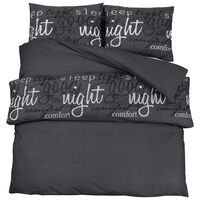 vidaXL Duvet Cover Set Black 135x200 cm Cotton