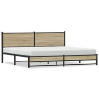 vidaXL Metal Bed Frame without Mattress Sonoma Oak 200x200 cm